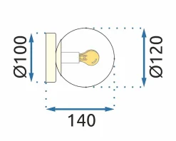 Clearance Toolight APPLIQUE MURALE APP1250-1W GOLD