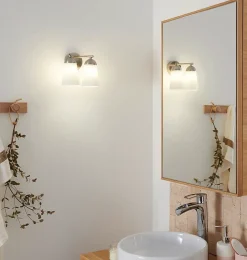 GoodHome Réglette Spot De Salle De Bains<Applique murale de salle de bain Dudhon 2 lumières G9 4.2W IP44 argent