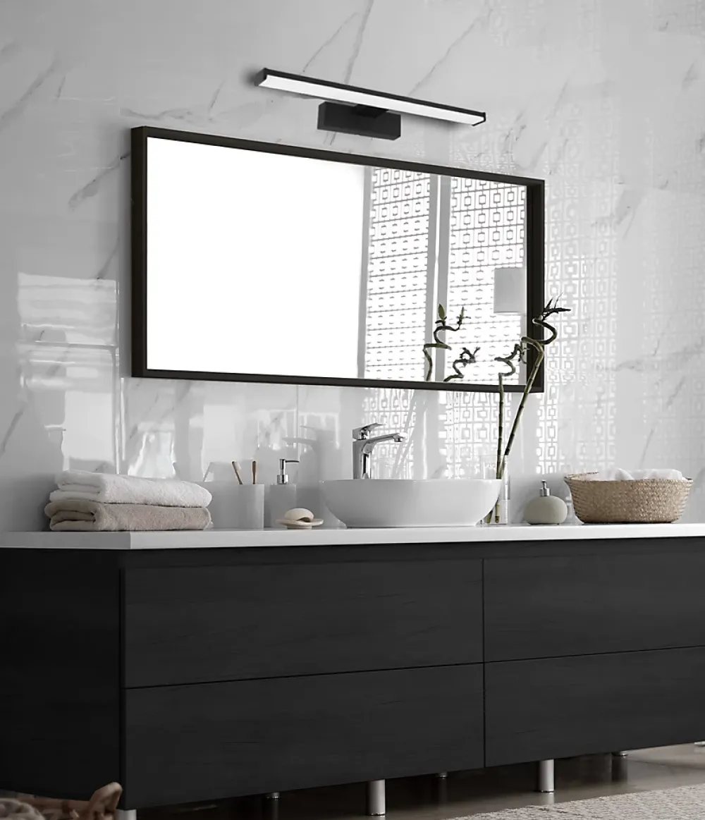 Eglo Eclairage Miroir De Salle De Bains<Applique murale de salle de bain Pandella LED intégrée 900lm IP44 11W blanc froid noir