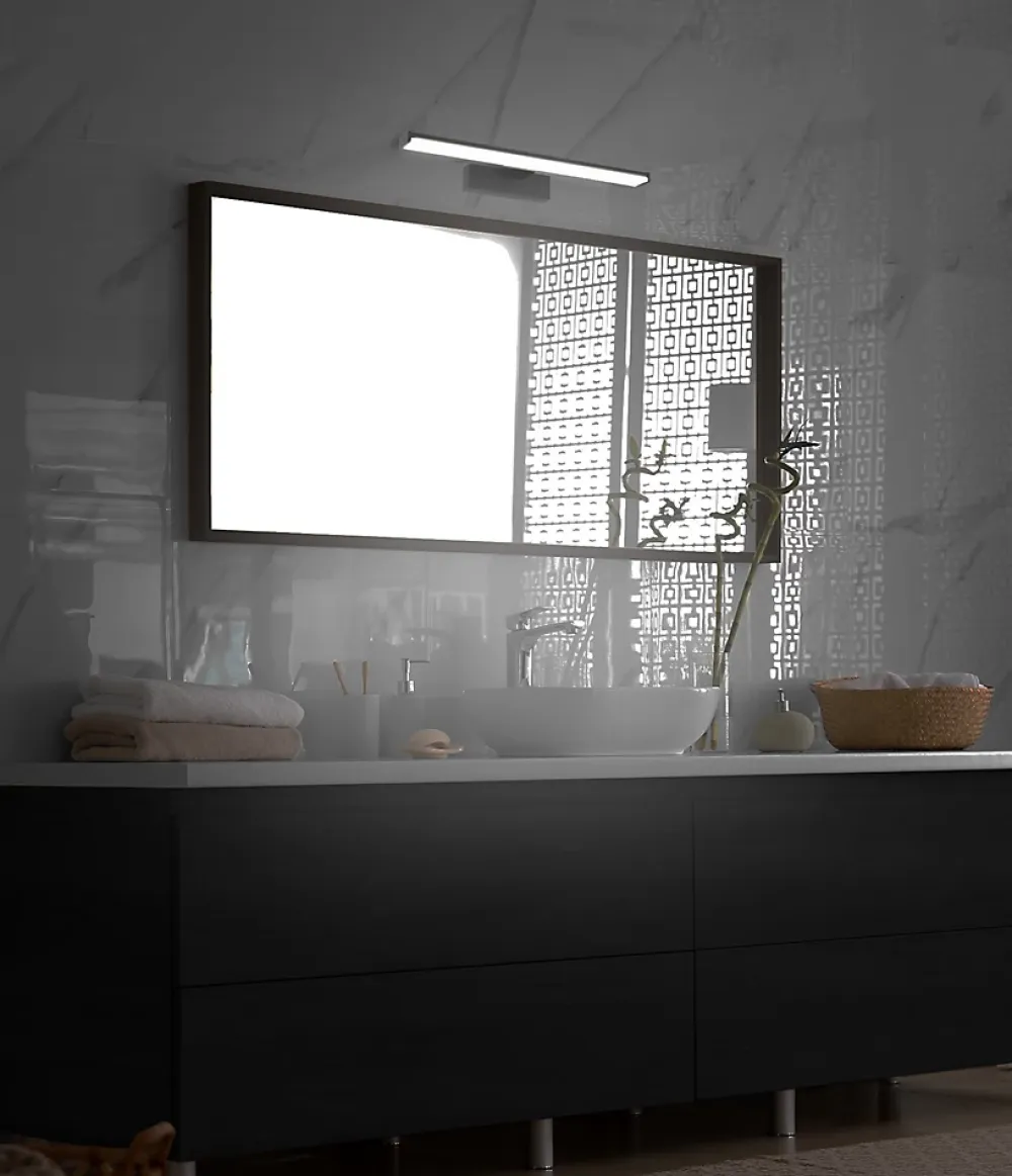 Eglo Eclairage Miroir De Salle De Bains<Applique murale de salle de bain Pandella LED intégrée 900lm IP44 11W blanc froid noir