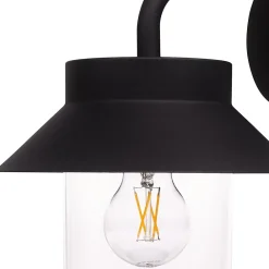Clearance GoodHome Applique murale d'extérieur descendante Caprera noir E27 25W IP44