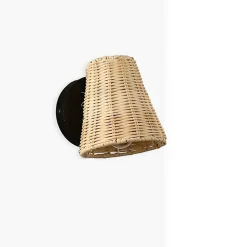 Alpinaluz Applique Murale Intérieure|Applique Murale Pour Cuisine<Applique Murale en Osier de Bambou Orientable METS E27