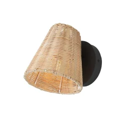 Alpinaluz Applique Murale Intérieure|Applique Murale Pour Cuisine<Applique Murale en Osier de Bambou Orientable METS E27