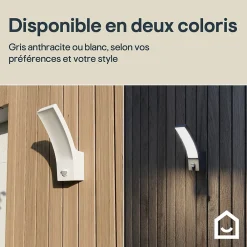 Discount GoodHome Applique murale extérieur à détection Gambell LED intégrée blanc 10W IP44