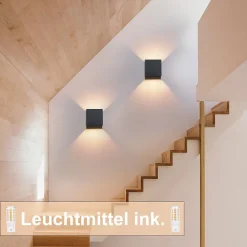 zmh Applique Murale Extérieure|Suspension Et Lustre<Applique Murale Extérieure Ip65 Étanche Haut Et Bas Faisceau Lumineux Réglable 3w