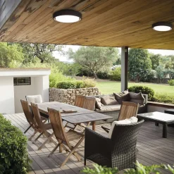 Clearance Näve Applique murale extérieure LED 'Mio' D: 27 cm en métal anthracite et plastique, IP54 pour entrée, balcon, terrasse
