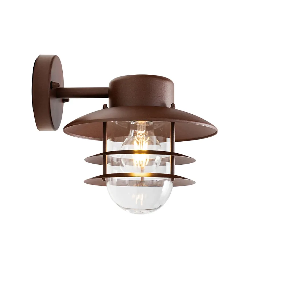 Best Qazqa Applique murale industrielle rouille IP44 - Shell