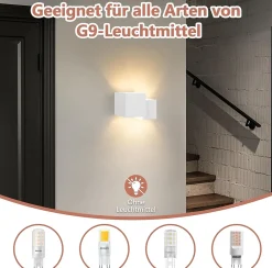 zmh Applique Murale Pour Cuisine|Applique Murale Pour Salle À Manger<Applique Murale Intérieure Moderne en Plâtre G9 - Éclairez Votre Chambre, Couloir ou Escalier