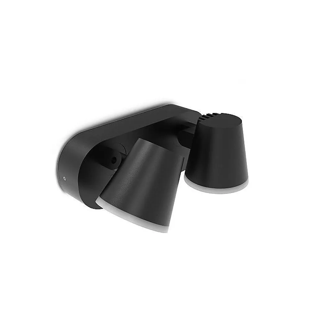 Best Miidex Lighting Applique Murale LED Extérieure - Double Orientable - 20W 3000K - IP54 - Détecteur IR - Noir