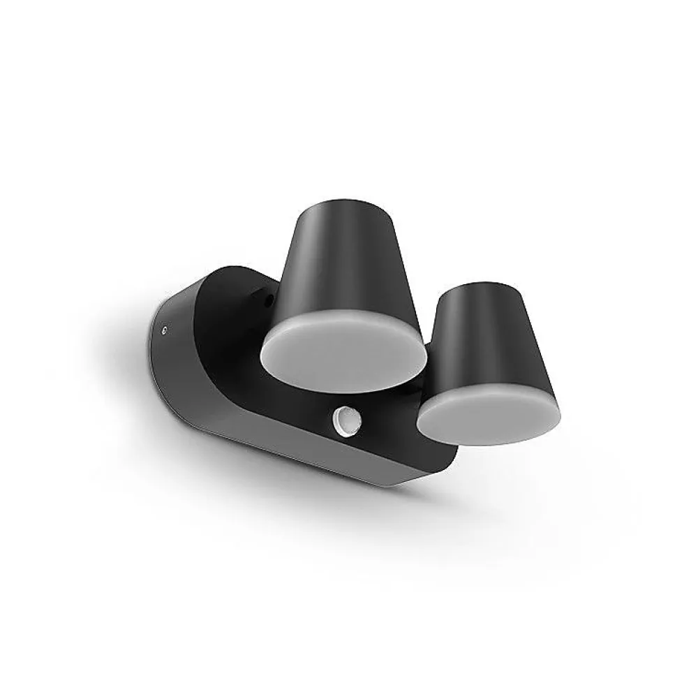Best Miidex Lighting Applique Murale LED Extérieure - Double Orientable - 20W 3000K - IP54 - Détecteur IR - Noir