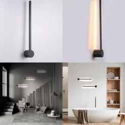 Alpinaluz Applique Murale Intérieure|Applique Murale Pour Cuisine<Applique murale LED minimaliste linéaire LOGAN 10W - Blanc Chaud 2700K 62cm Éclairage Intérieur Moderne pour Couloir
