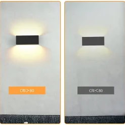 zmh Applique Murale Extérieure<Applique Murale LED Noire Étanche - Éclairage Moderne pour Intérieur et Extérieur