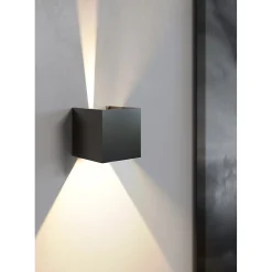 Beneito & Faure Lampadaire Extérieur<Applique murale LED noire IP54 6,8W à ailettes orientables 4000k