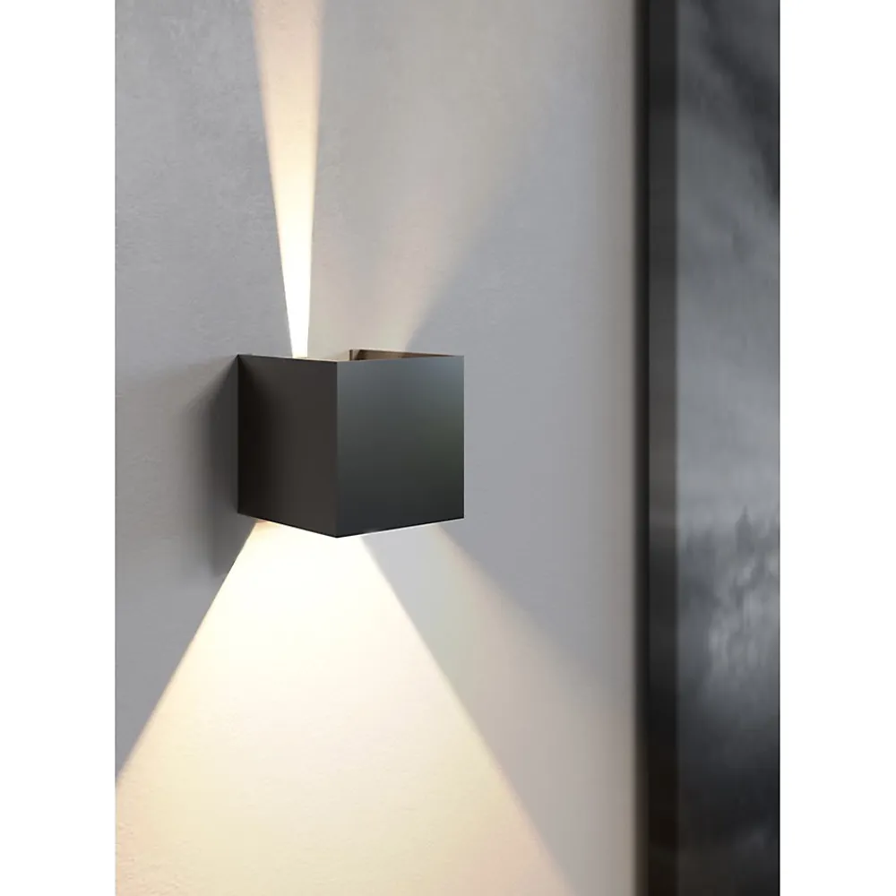 Beneito & Faure Lampadaire Extérieur<Applique murale LED noire IP54 6,8W à ailettes orientables 4000k