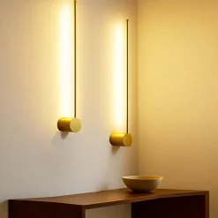 Alpinaluz Applique Pour Salon|Applique Murale Pour Cuisine<Applique Murale Linéaire Rotative 10W 2700K, 60 cm, Aluminium Doré LED Minimaliste à Lumière Chaude