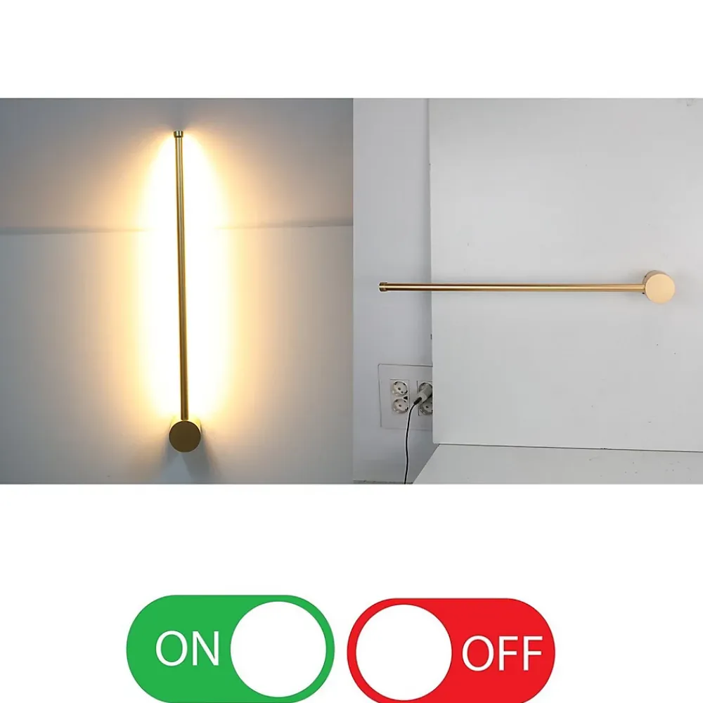 Alpinaluz Applique Pour Salon|Applique Murale Pour Cuisine<Applique Murale Linéaire Rotative 10W 2700K, 60 cm, Aluminium Doré LED Minimaliste à Lumière Chaude
