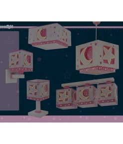 Sale Dalber Applique Murale Moonlight lune et étoiles rose