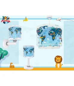 Best Dalber Applique murale pour enfants Kids World Carte du Monde