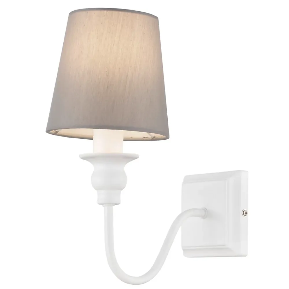 Best GoodHome Applique murale Tulou E14 IP20 gris et blanc