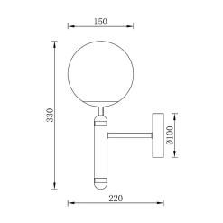 Best Braytron Applique murale 1xG9 10W IP20 en verre opalin - Finition doré