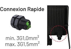 Arlux Lighting Projecteur Extérieur<Projecteur mural KREON 2 - IP44, 20W, 4000K, 2000lm, Noir - Détecteur IR