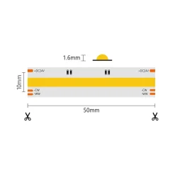 Alcapower Panneau Led<Bande LED COB IP20 5m 8+8W/MT 24V CCT 2700K-6500K