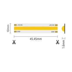 Alcapower Panneau Led<Bande LED COB IP65 monochrome 5m 15W/MT 24V 4000K
