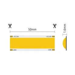 Alcapower Panneau Led<Bande LED COB SURFACE IP20 monochrome 5m 25W/MT 24V 6000K
