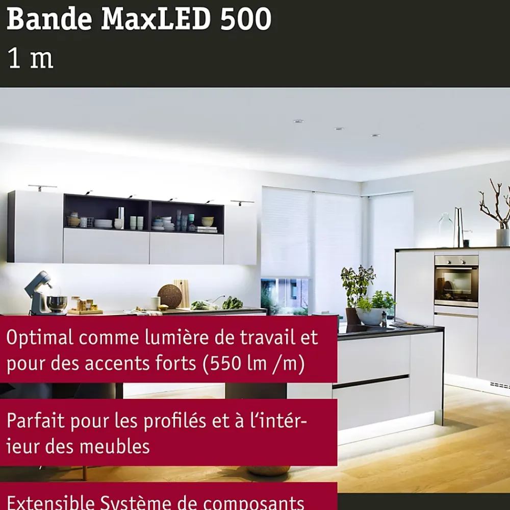 Best Paulmann Bandeau MaxLED 500 "Lumiere du Jour" 1 m en extension du kit