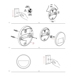 Beneito & Faure Spot Encastrable<- Mis R Wall 3W LED Spot encastrable, Applique murale ronde IP65 Interrupteur 2700K/3200K/4000K - Corten