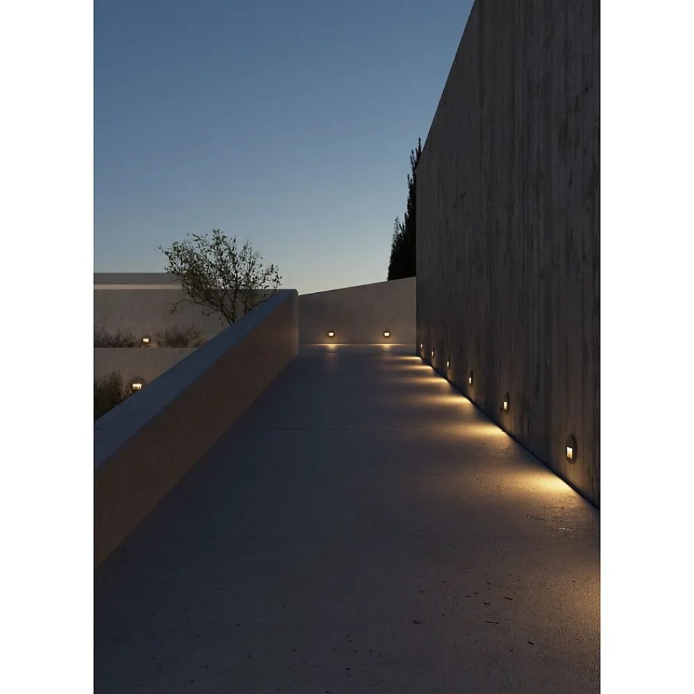 Beneito & Faure Spot Encastrable<- Mis R Wall 3W LED Spot encastrable, Applique murale ronde IP65 Interrupteur 2700K/3200K/4000K - Corten