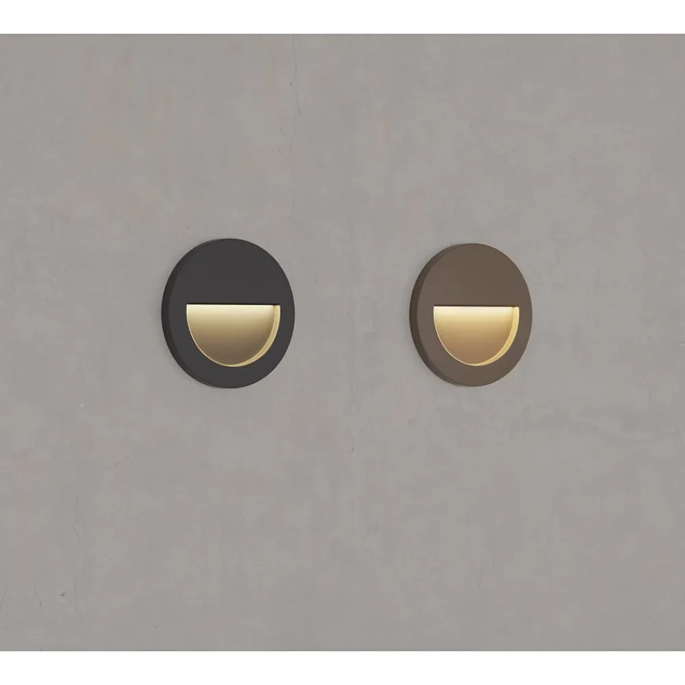 Beneito & Faure Spot Encastrable<- Mis R Wall 3W LED Spot encastrable, Applique murale ronde IP65 Interrupteur 2700K/3200K/4000K - Corten