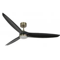 Best Klassfan Bolt, Ventilateur déstratificateur d'air, moteur chrome pales bois laquées noires 166 Cm, 100 % efficace été/hivers, avec lampe