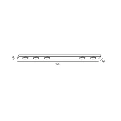 Best Perenz Button - Plafonnier LED 5xGX53 max 15W, Rectangulaire 120x10 cm, Métal peint, IP20 - - Aluminium