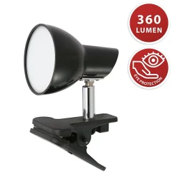Velamp Veilleuse Sur Prise<CHARLY: spot 24 LED avec clip, noir, 360Lm 5W