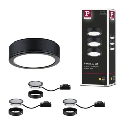 Paulmann Spot Sous Meuble<Éclairage sous-meubles LED Pukk 3x3,5W 65mm 3x210lm 230V rond Noir