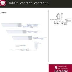 Sale Paulmann Éclairage sous-meubles LED Bredo Détecteur de proximité Kit de 3 3x2,5W 80x190mm 3x180lm 230/12V Argent
