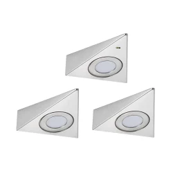 Sale Paulmann Éclairage sous-meubles LED Trias Détecteur de proximité Kit de 3 3x2,7W 135x132mm 3x185lm 230/12V Acier brossé