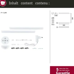 Paulmann Spot Sous Meuble<Éclairage sous-meubles LED Barreo 2x3,3W 300x22mm 2x300lm 230/24V Blanc