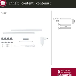 Paulmann Spot Sous Meuble<Éclairage sous-meubles LED Inline Kit de démarrage Tunable White 2x4W 350x26mm 2x350lm 230/24V Chrome mat