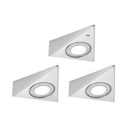 Clearance Paulmann Éclairage sous-meubles LED Trias Détecteur de proximité Kit de 3 3x2,7W 135x132mm 3x185lm 230/12V Acier brossé