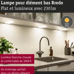 Paulmann Spot Sous Meuble<Éclairage sous-meubles LED Bredo Détecteur de proximité Kit de 3 3x2,5W 80x190mm 3x180lm 230/12V Argent