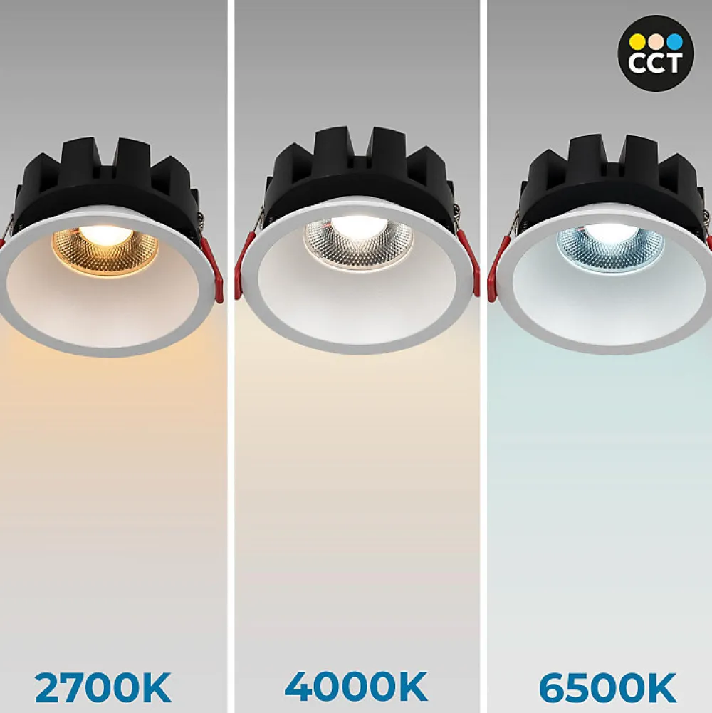 Alpinaluz Downlight LED 15W, température de couleur réglable, rond, utilise une puce Osram et un pilote KGP, Blanc