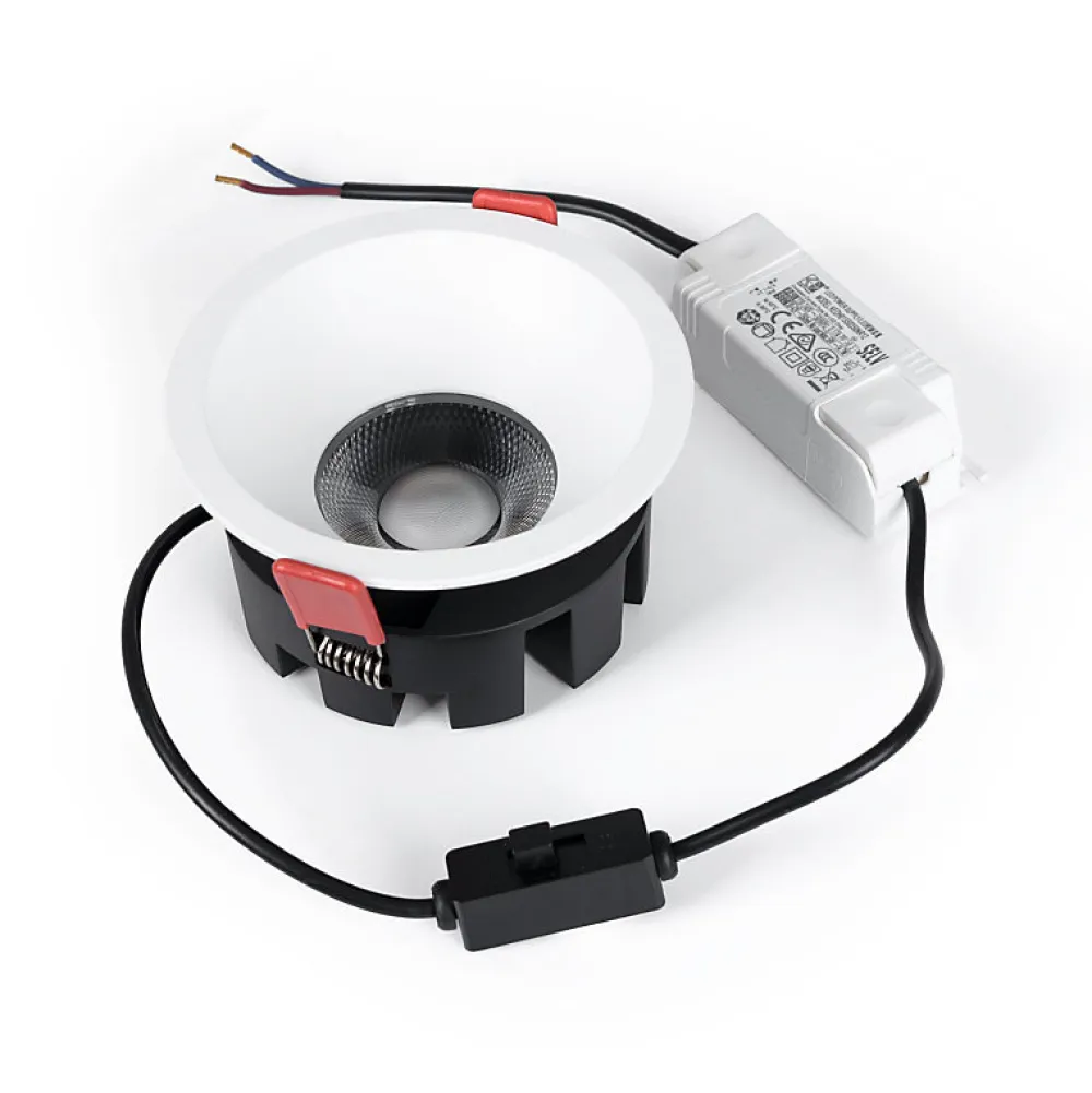 Alpinaluz Downlight LED 15W, température de couleur réglable, rond, utilise une puce Osram et un pilote KGP, Blanc