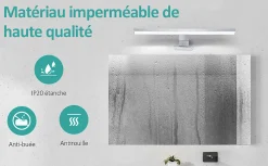 Clearance EMKE Applique murale LED pour salle de bain, 40 x 15 cm, 6000 K, blanc, 3 méthodes d'installation