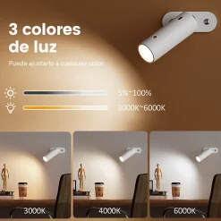 Best EMKE Lampe de table LED magnétique sans fil 5 en 1, Rechargeable, dimmable, commande tactile, 3 modes de couleur, USB-C, blanc