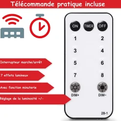 Bb Loisir Guirlande Lumineuse Intérieure<Guirlande de Noël 5m éclairage 100 LED blanc chaud et boules de Noël Telecommande