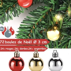 Bb Loisir Guirlande Lumineuse Intérieure<Guirlande de Noël 10m éclairage 100 LED blanc chaud et boules de Noël Telecommande
