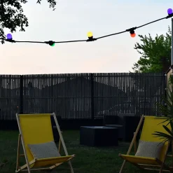 3M France Guirlande Lumineuse Extérieure<Guirlande Guinguette E27 - prolongeable - Ampoules interchangeables - Chromex