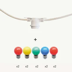 3M France Guirlande Lumineuse Extérieure<Guirlande guinguette Festival E27 - 5m prolongeable - Chromex